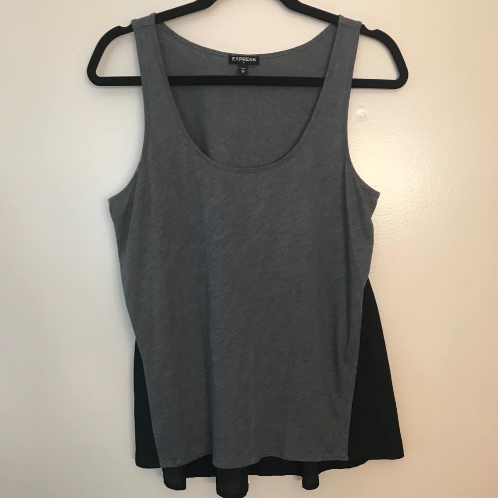Express Gray & Black Tank Top
